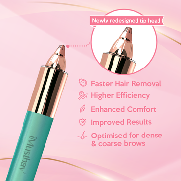 iMusthav Eyebrow Hair Remover for Women | 18K Gold-Plated Head | 360° LED Light Portable Painless Epilator