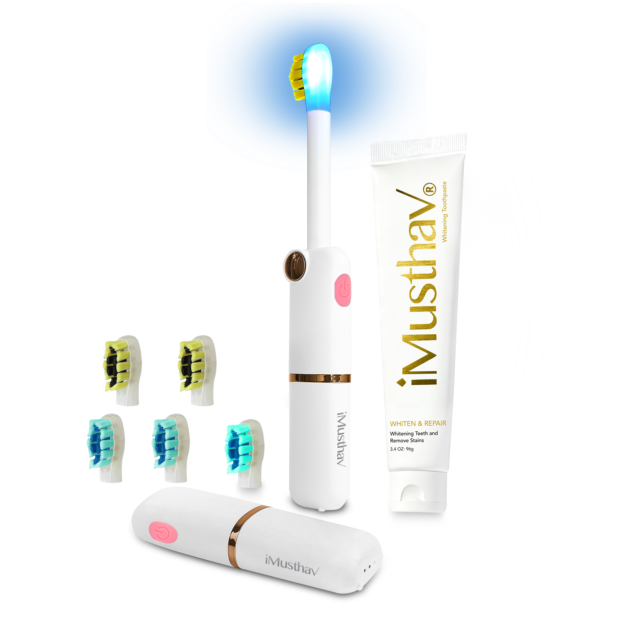 iMusthav TravelSonic Foldable Sonic Electric Toothbrush with Whitening LED