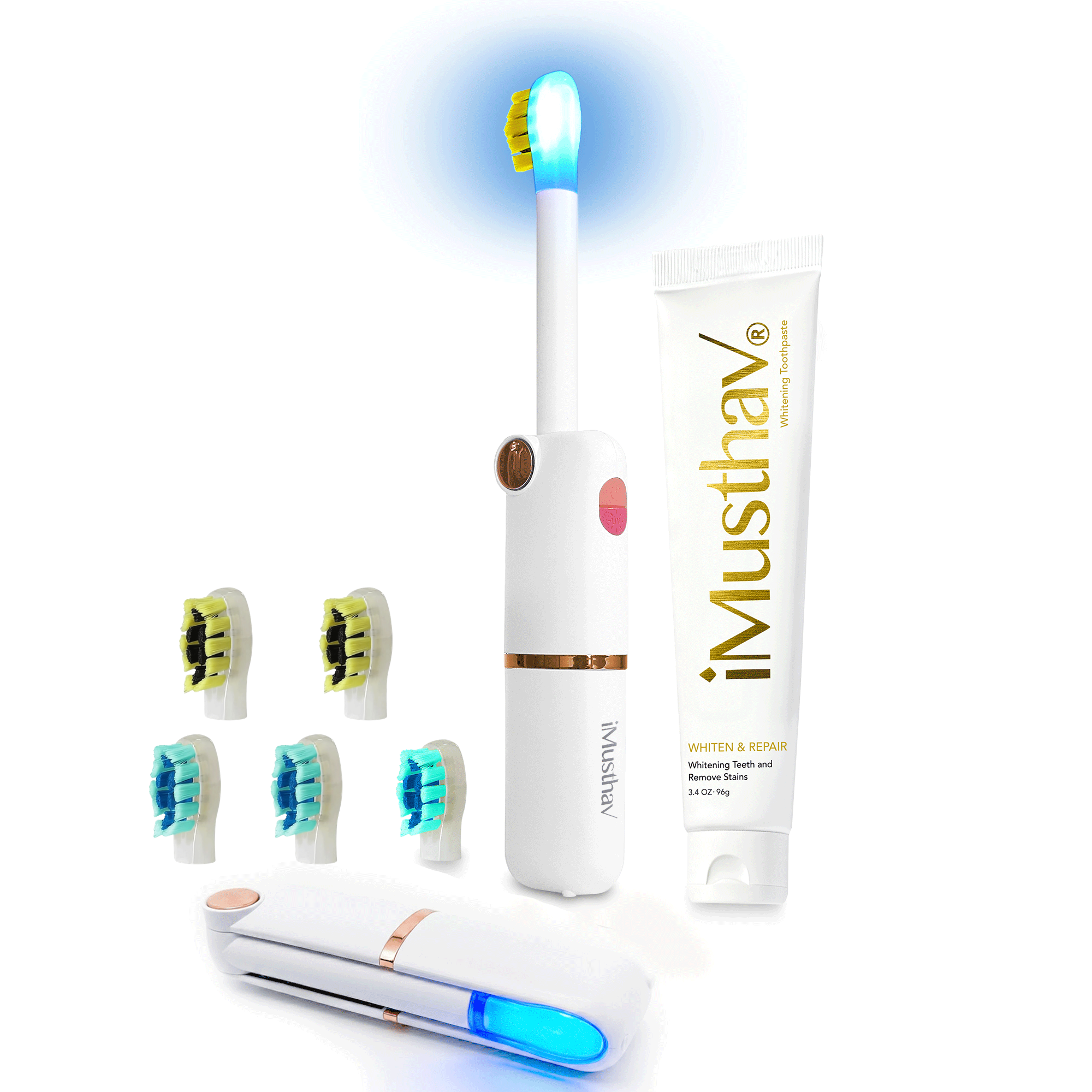 iMusthav TravelSonicUVC Foldable Electric Toothbrush with UVC Sterilization & Whitening LED