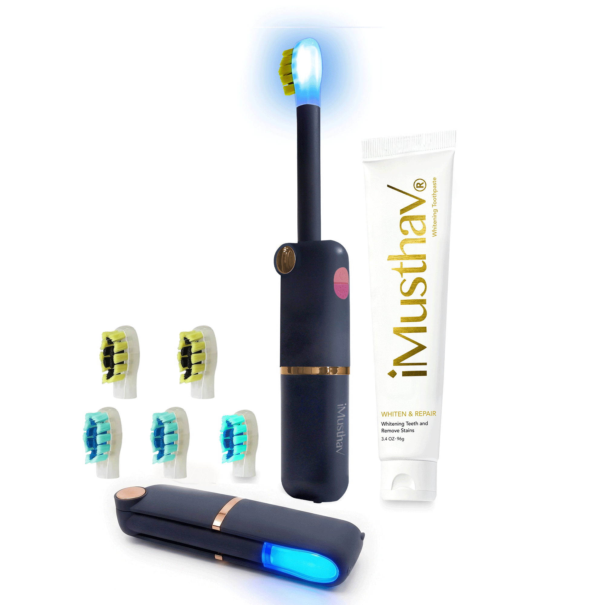 iMusthav TravelSonicUVC Foldable Electric Toothbrush with UVC Sterilization & Whitening LED