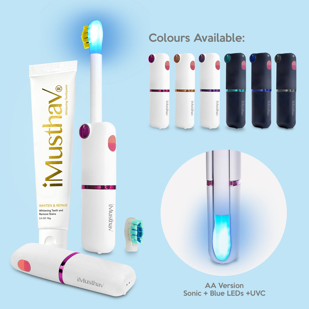 iMusthav Travel Sonic Electric Toothbrush with Blue LED