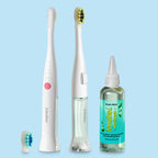 SonicPump Electric Toothbrush for Home Use – Battery Operated with Built-in Mouthwash Pump, Sonic Cleaning, Gentle Bristles & Smart Timer for Fresh Breath & Daily Oral Hygiene