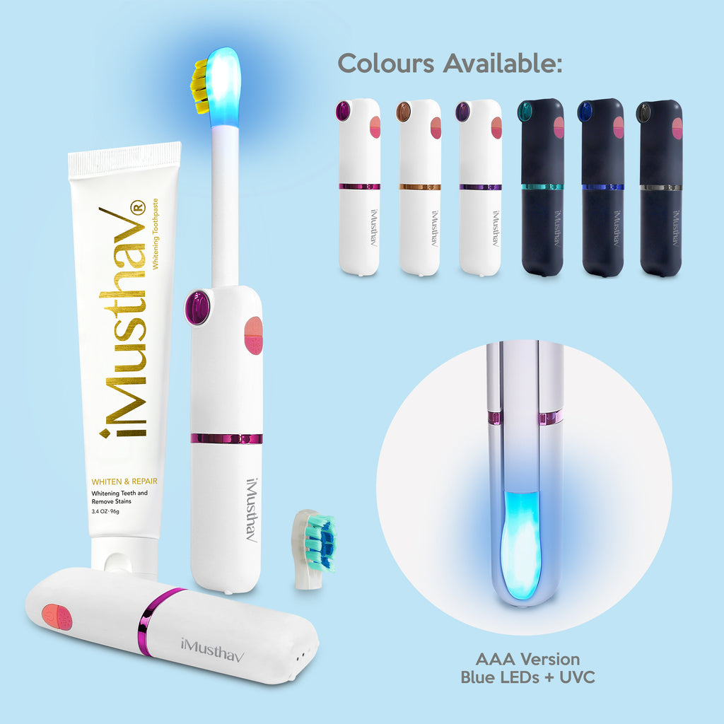 iMusthav Travel Sonic Electric Toothbrush with Blue LED