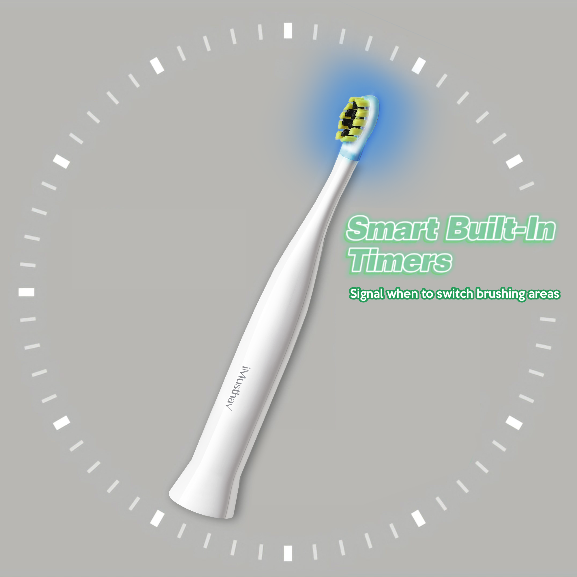 iMusthav SonicBlu Electric Toothbrush for Home Use – Sonic Toothbrush with Blue LED to Activate Whitening Toothpaste (Included)– Gentle Bristles, Smart Timer & Whitening Boost Technology
