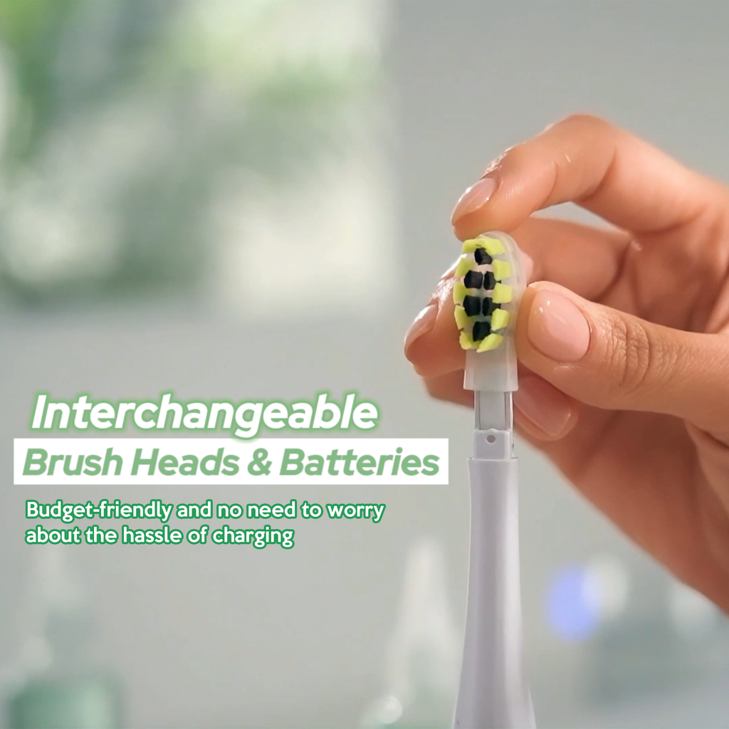 iMusthav SonicPump Electric Toothbrush – Battery Operated with Built-in Mouthwash Reservoir & Pump, Gentle Bristles 3 Sonic Mode, Smart Timer for Fresh Breath & Daily Oral Hygiene