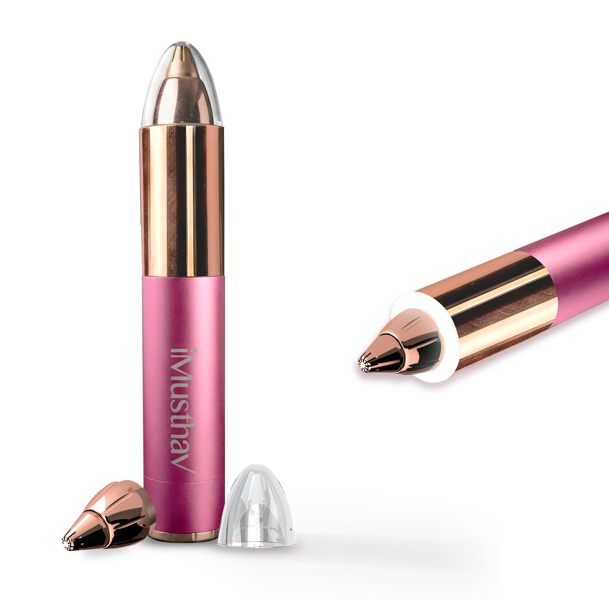 iMusthav Eyebrow Hair Remover for Women | 18K Gold-Plated Head | 360° LED Light Portable Painless Epilator