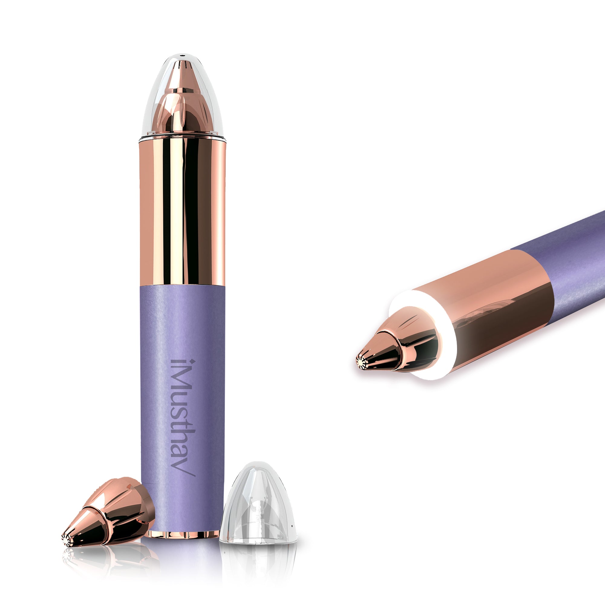 iMusthav Eyebrow Hair Remover for Women | 18K Gold-Plated Head | 360° LED Light Portable Painless Epilator