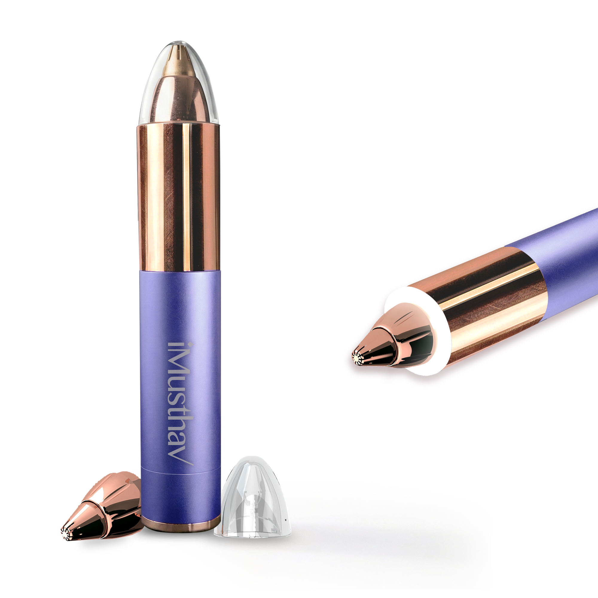 iMusthav Eyebrow Hair Remover for Women | 18K Gold-Plated Head | 360° LED Light Portable Painless Epilator