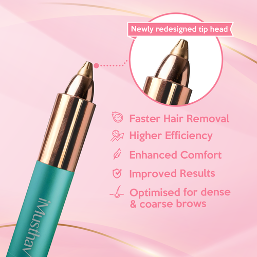 iMusthav Eyebrow Hair Remover for Women | 18K Gold-Plated Head | 360° LED Light Portable Painless Epilator