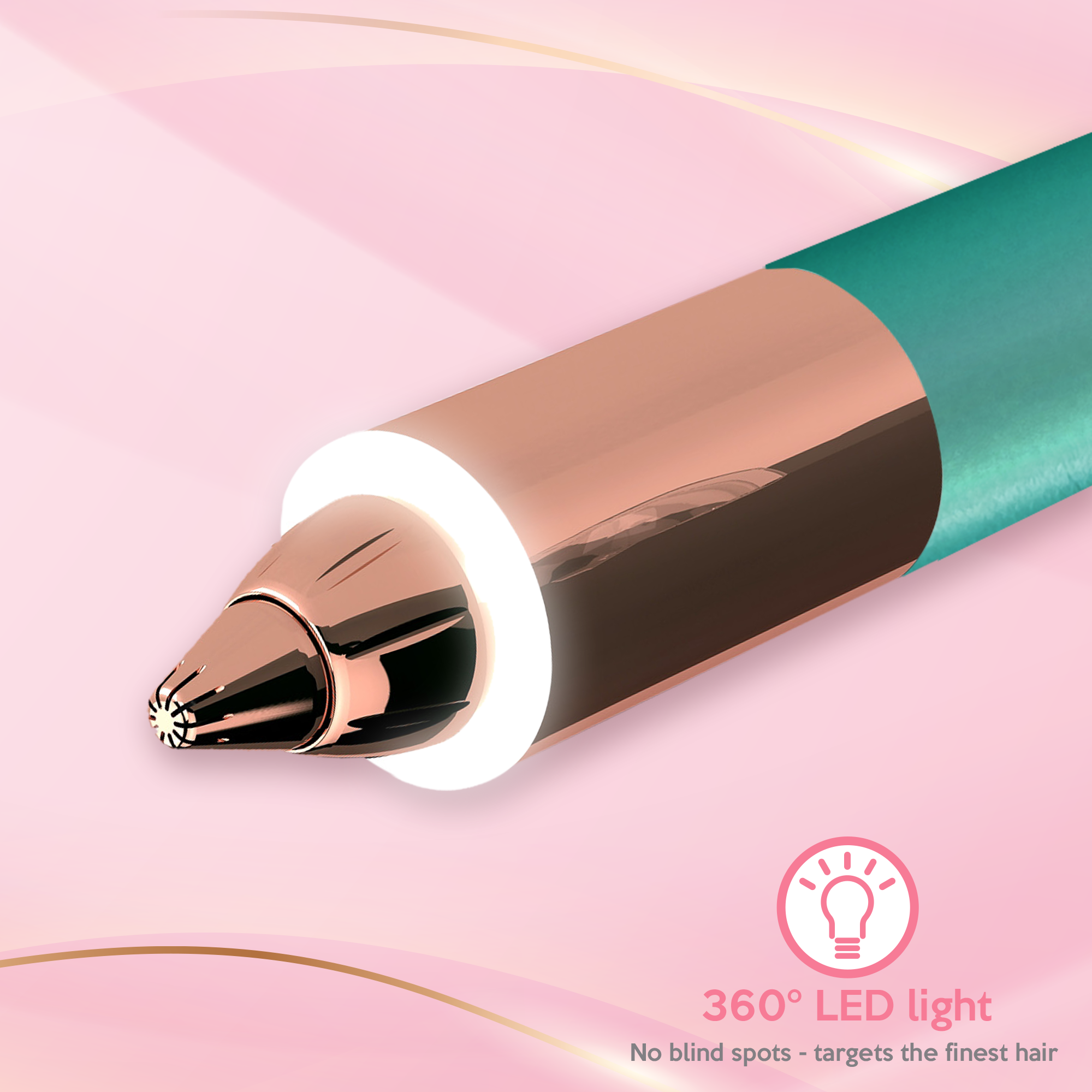 iMusthav Eyebrow Hair Remover for Women | 18K Gold-Plated Head | 360° LED Light Portable Painless Epilator