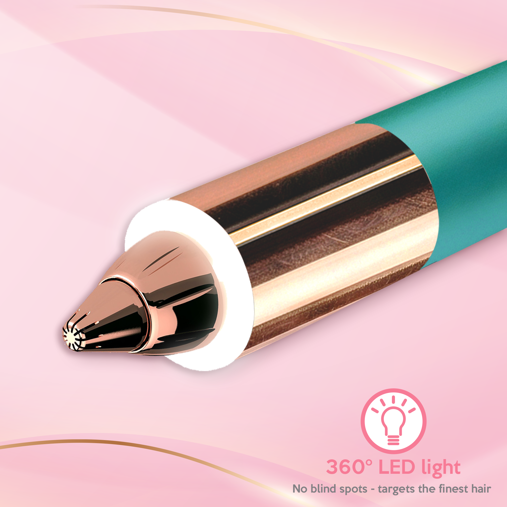 iMusthav Eyebrow Hair Remover for Women | 18K Gold-Plated Head | 360° LED Light Portable Painless Epilator