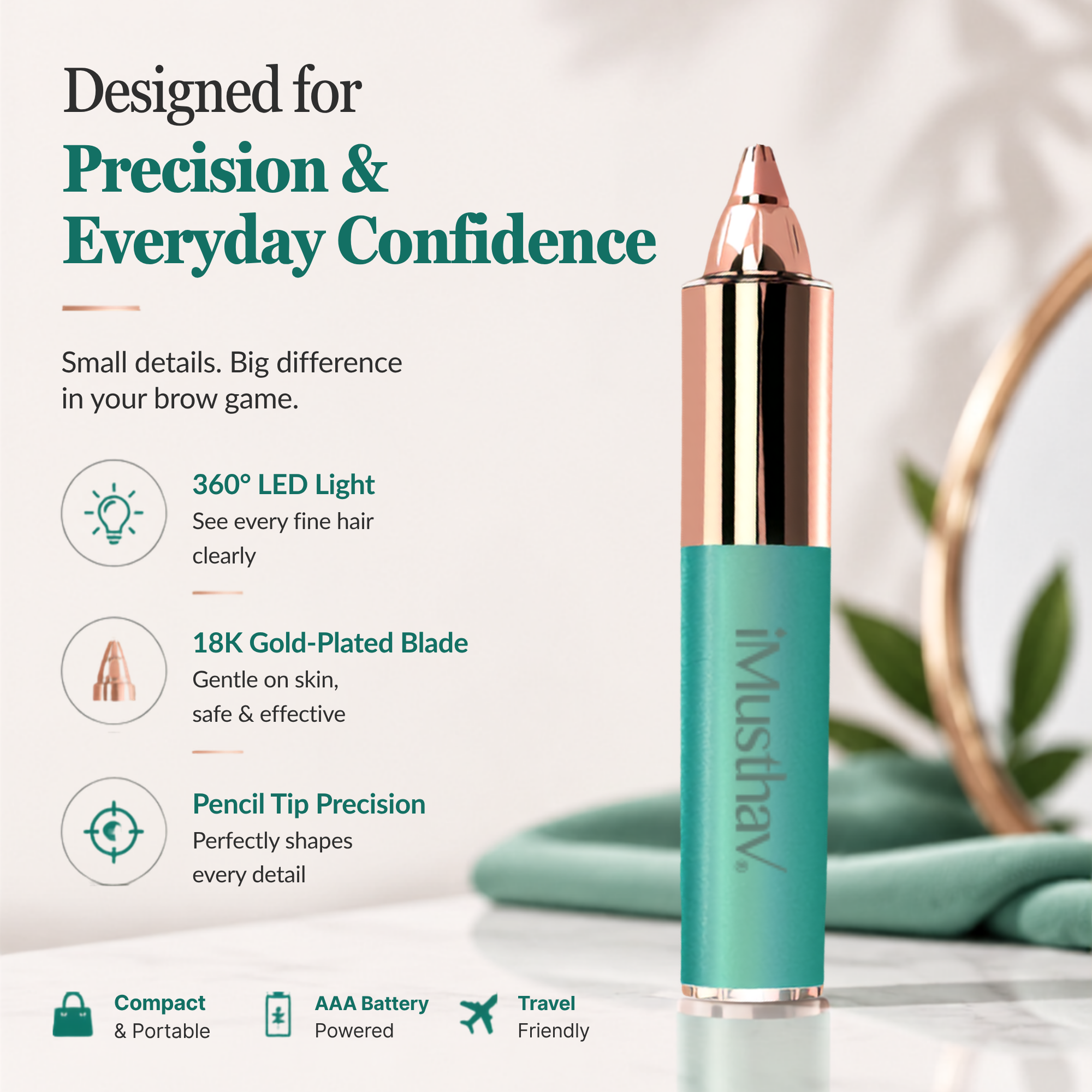 iMusthav Mini Eyebrow Hair Trimmer for Women MV150