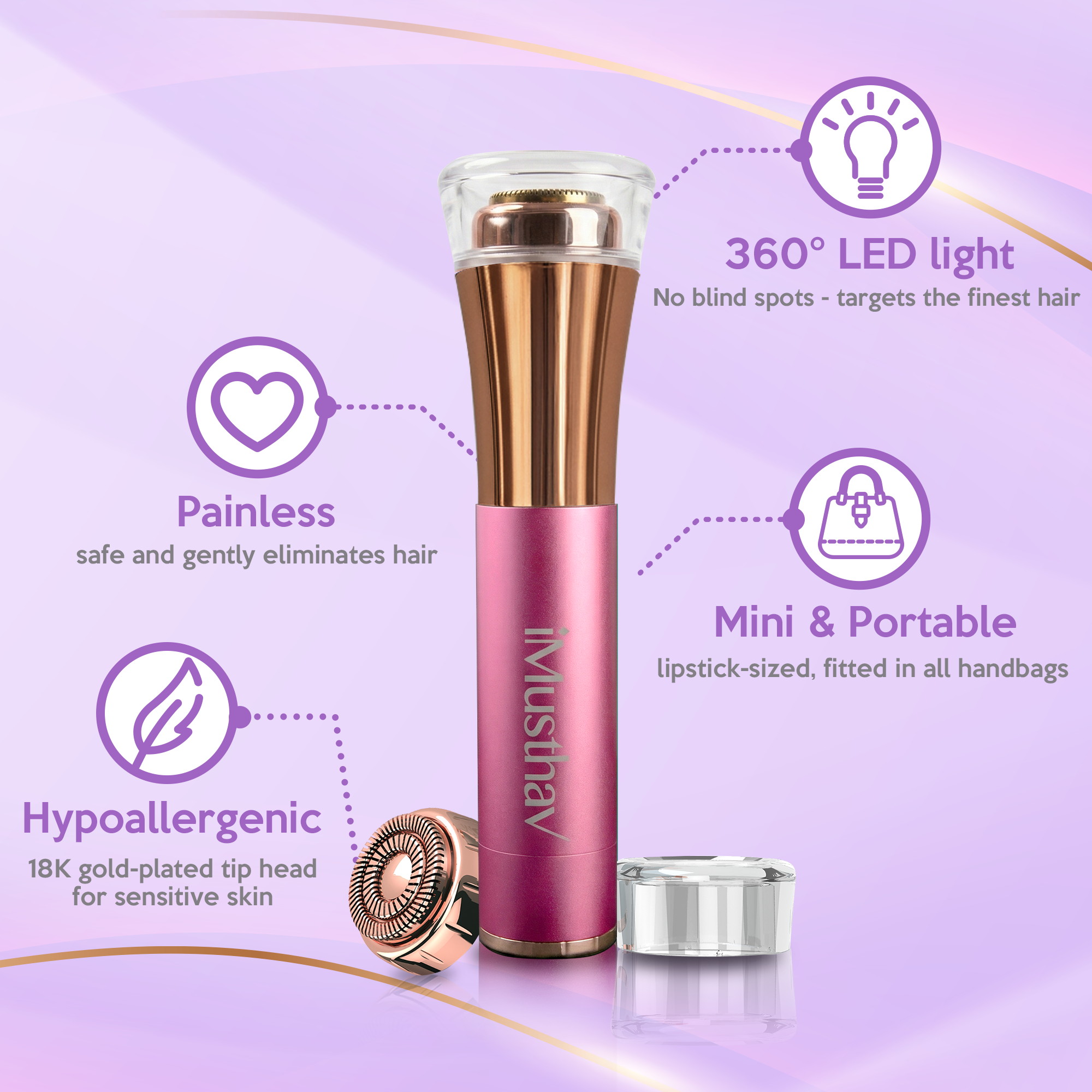Women’s Portable 16mm Facial Hair Remover(MV250)