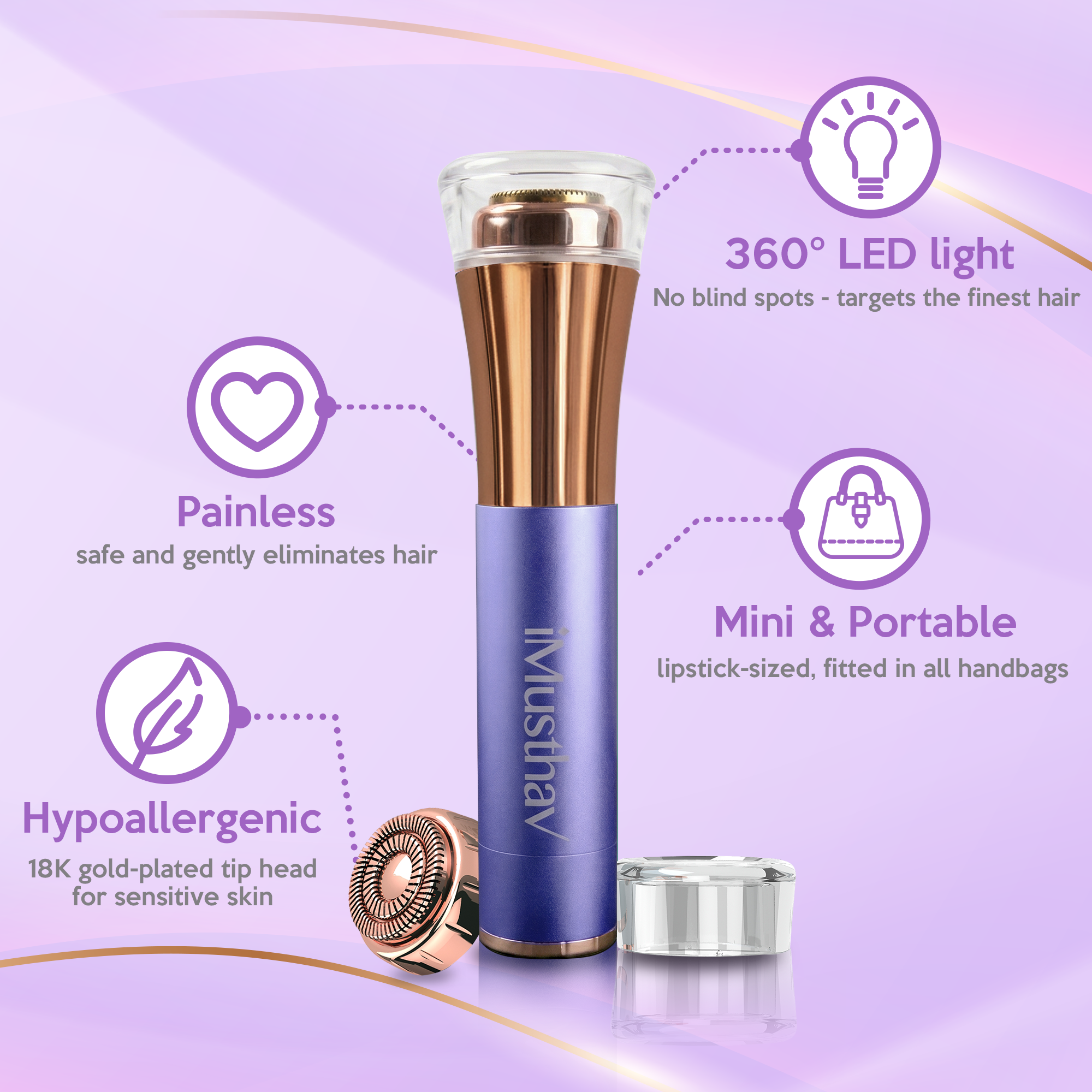 Women’s Portable 16mm Facial Hair Remover(MV250)