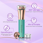 iMusthav Facial Hair Remover for Women – Painless 16mm Dual Ring Floating Head Blade, Portable, Electric Razor & Epilator for Flawless Face, Lips & Chin – with 18K Gold-Plated Head, 360° LED Light