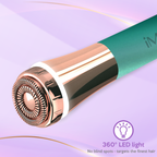 iMusthav Facial Hair Remover for Women – Painless 16mm Dual Ring Floating Head Blade, Portable, Electric Razor & Epilator for Flawless Face, Lips & Chin – with 18K Gold-Plated Head, 360° LED Light