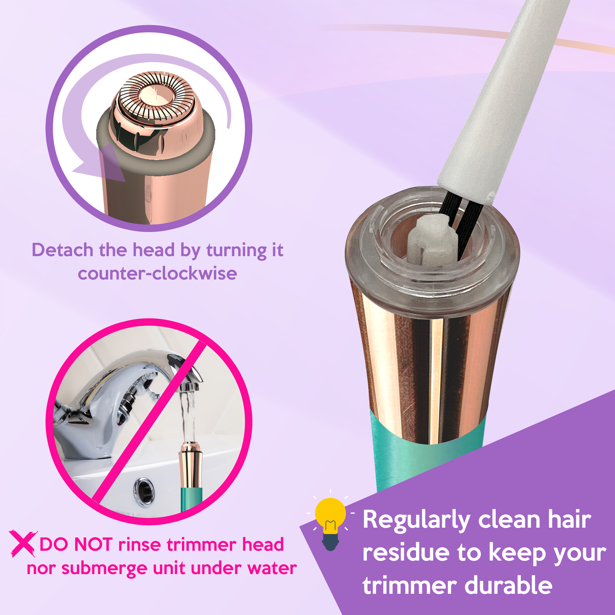 Women’s Portable 16mm Facial Hair Remover(MV250)