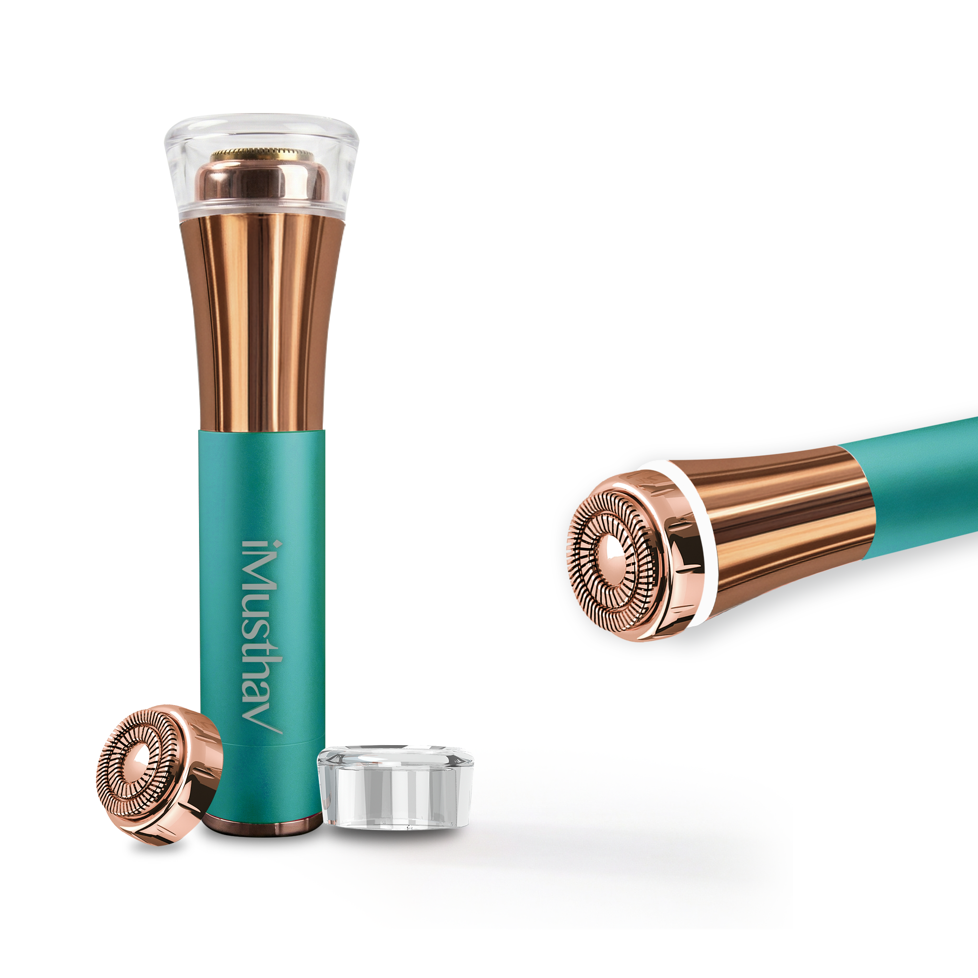 iMusthav Facial Hair Remover for Women – Painless 16mm Dual Ring Floating Head Blade, Portable, Electric Razor & Epilator for Flawless Face, Lips & Chin – with 18K Gold-Plated Head, 360° LED Light