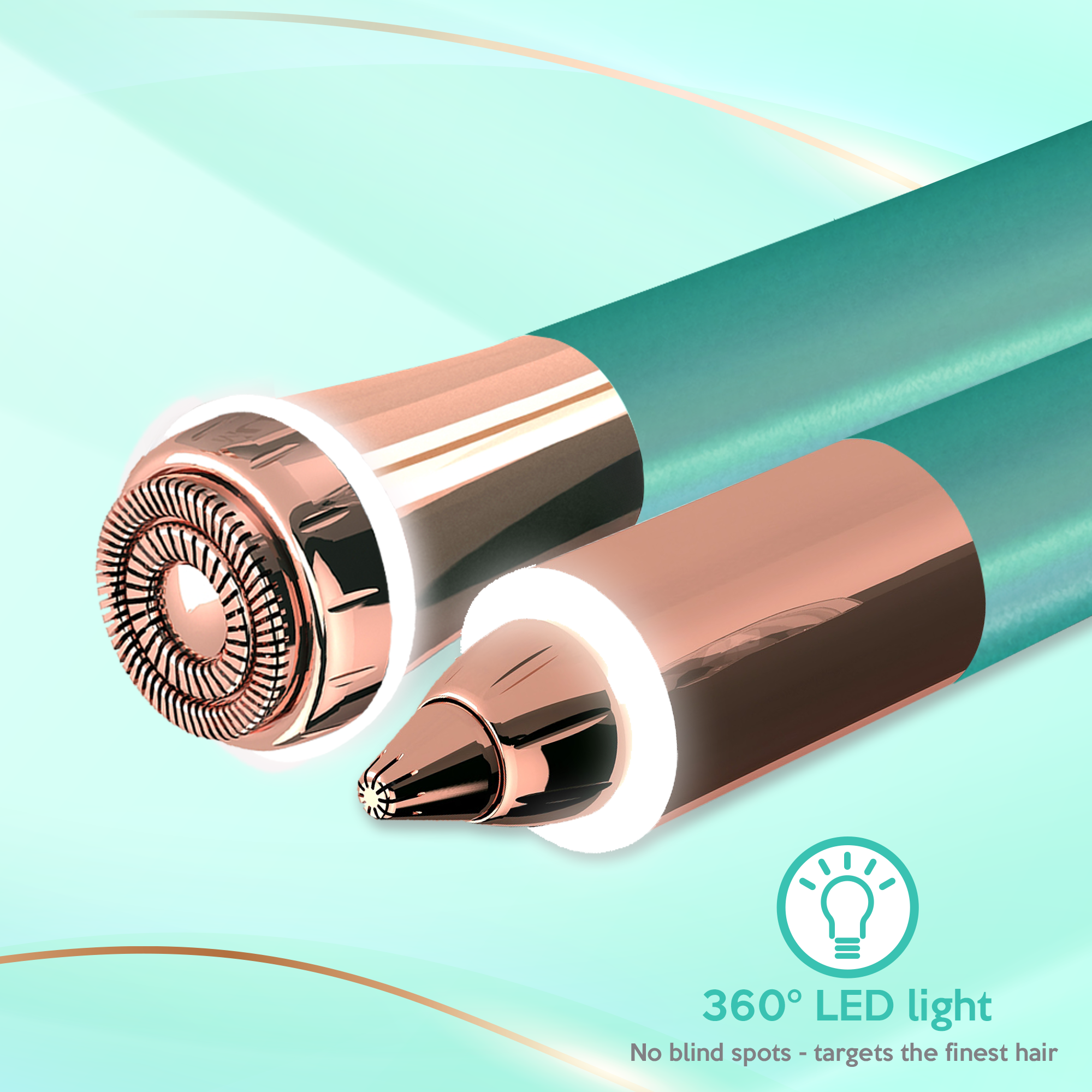 iMusthav 2 in 1 Eyebrow and Facial Hair Remover for Women Painless Electric Razor Epilator Trimmer Shaver with 18K Gold-Plated, USB Rechargeable, 360° LED for Flawless Eyebrow and Face Hair Removal