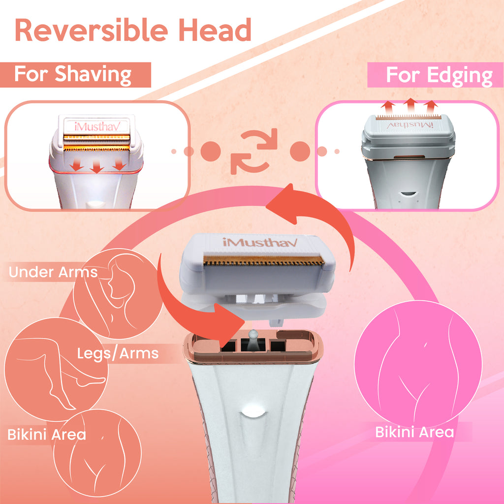 Women’s Electric Shaver & Pubic Hair Bikini Trimmer – Wet & Dry Painless Dermaplane Electric Shave for Body Hair Removal for Bikini, Underarm, Legs, Arms