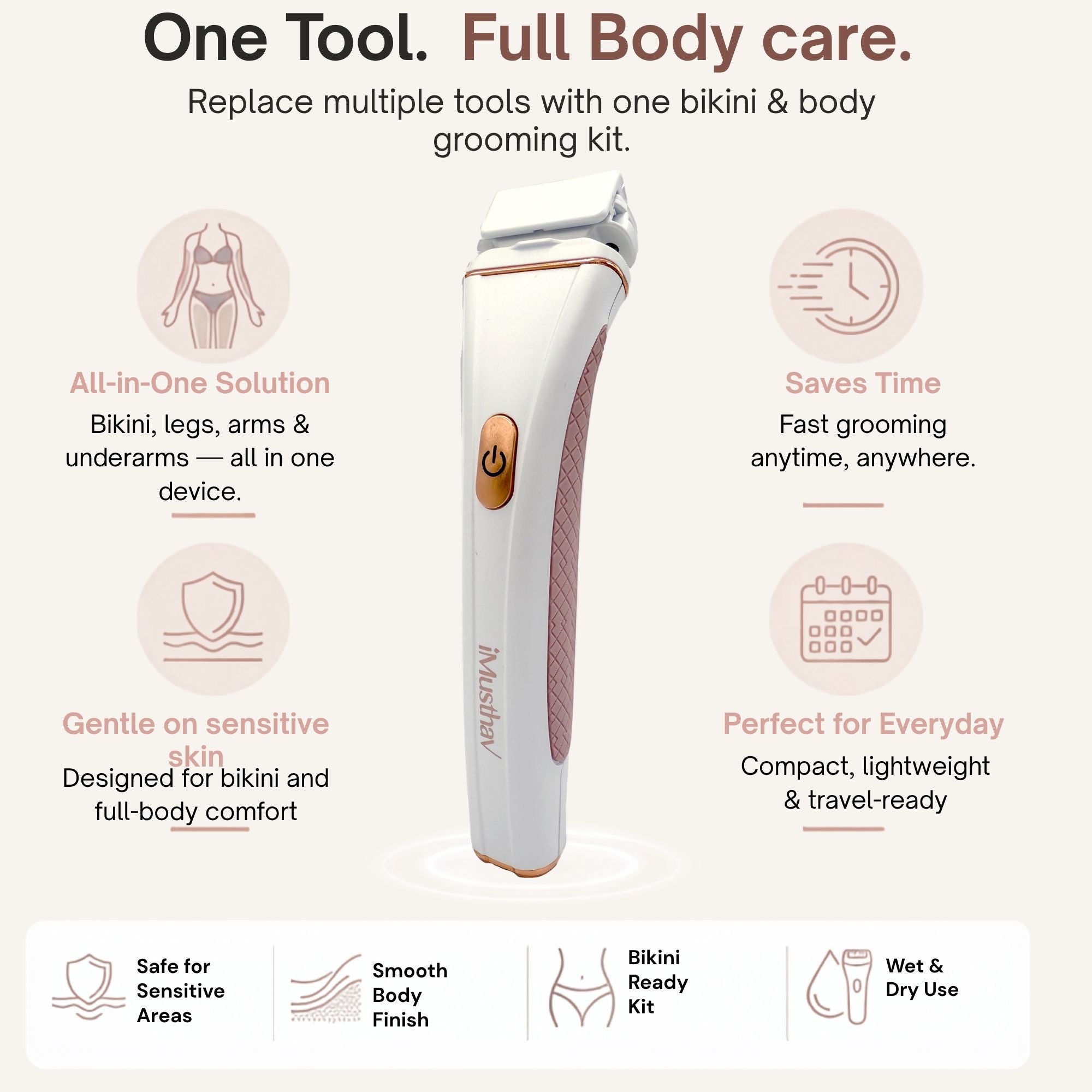 iMusthav Bikini & Body Hair Removal Kit with Dermaplane MV520