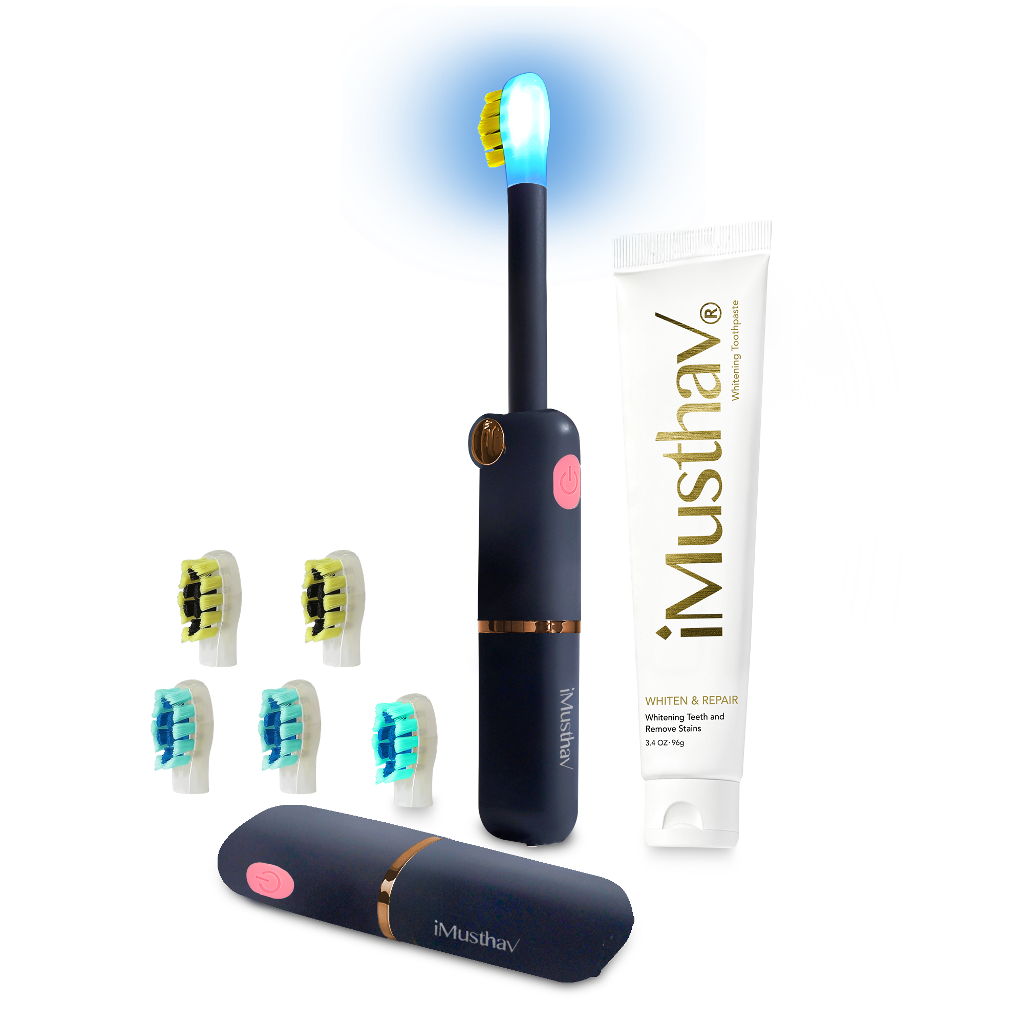 iMusthav TravelSonic Foldable Sonic Electric Toothbrush with Whitening LED
