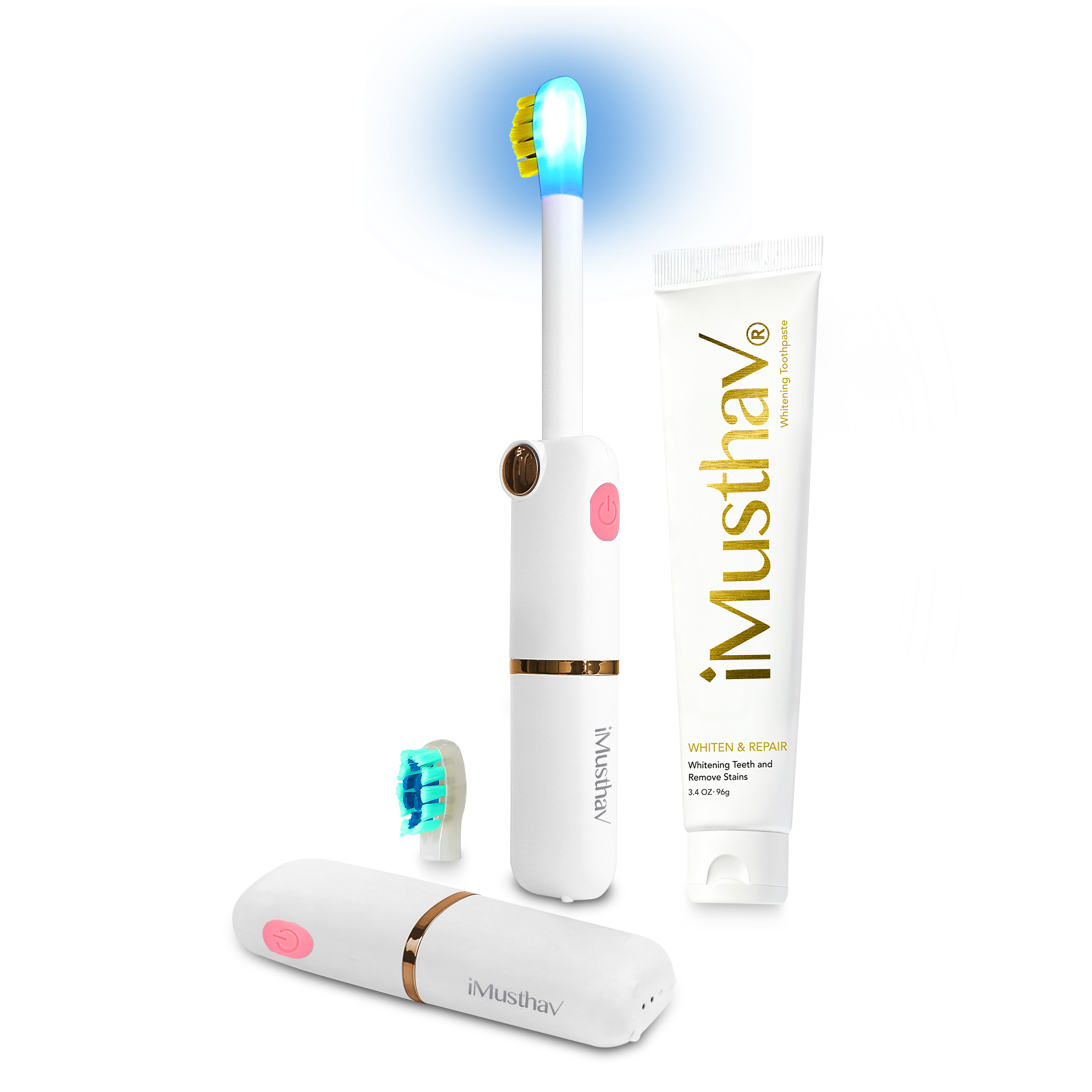 iMusthav TravelSonic Foldable Sonic Electric Toothbrush with Whitening LED
