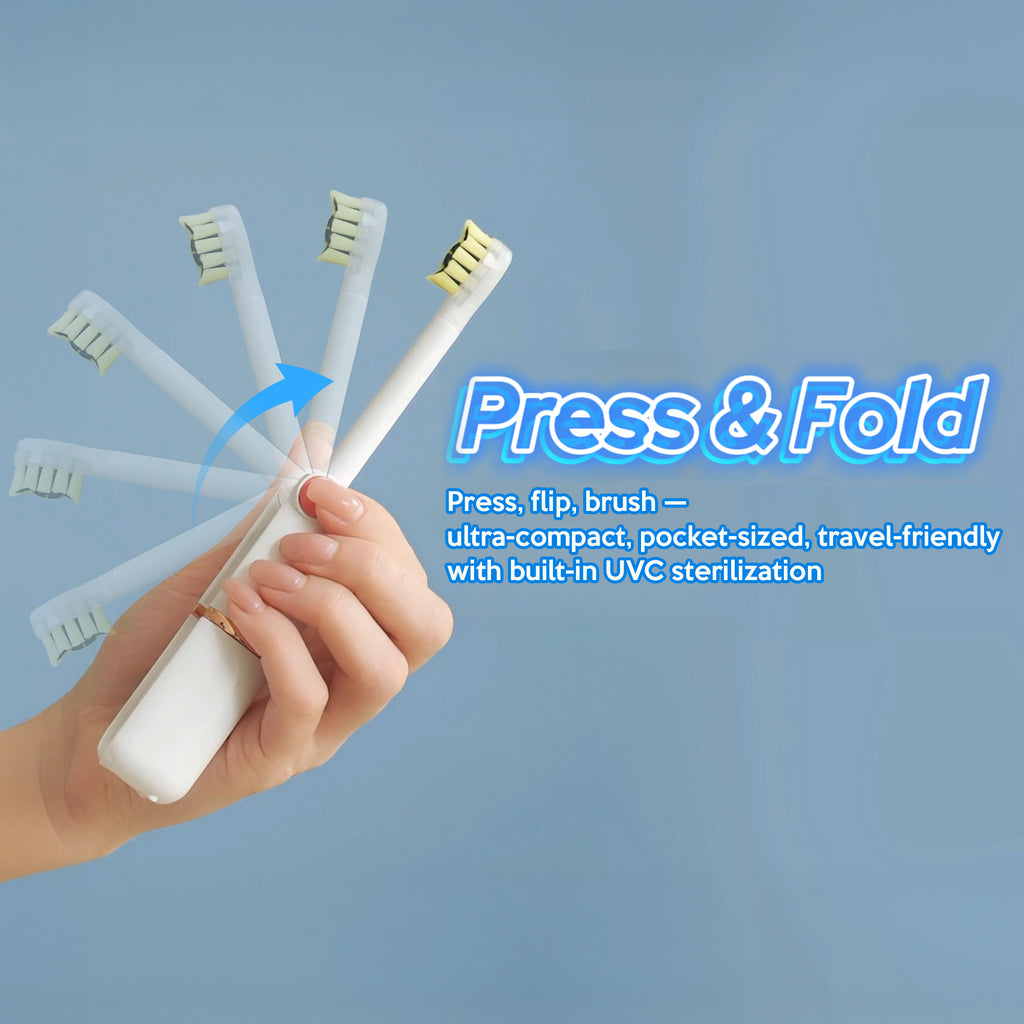 iMusthav Foldable Travel Sonic Electric Toothbrush with Whitening Feature | Electric Toothbrush for Adults | Travel Toothbrushes