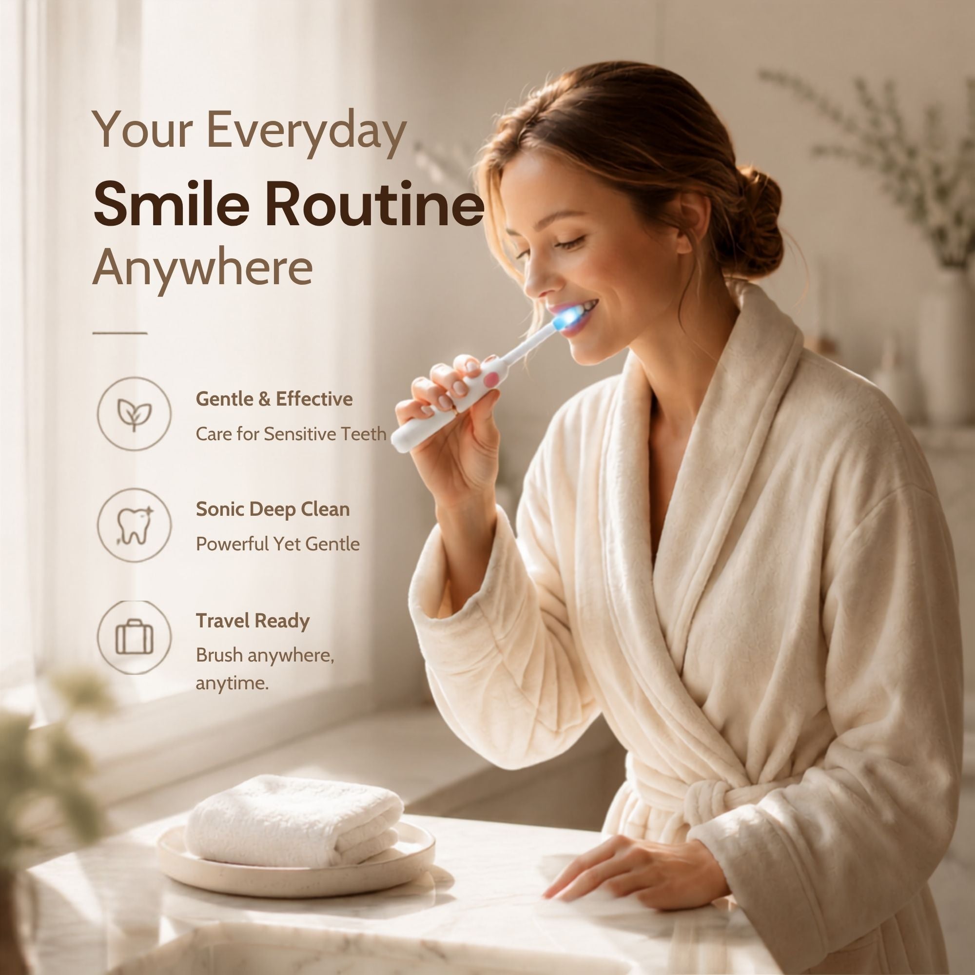 iMusthav TravelSonic Foldable Sonic Electric Toothbrush with Whitening LED