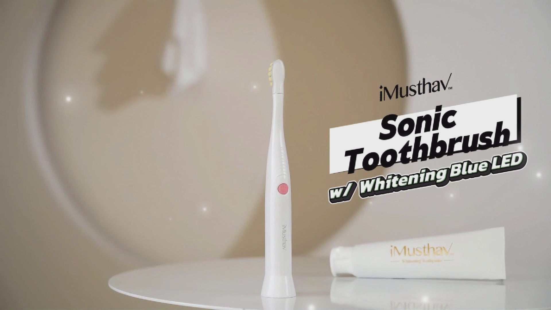 iMusthav SonicBlu Electric Toothbrush for Home Use – Sonic Toothbrush with Blue LED to Activate Whitening Toothpaste (Included)– Gentle Bristles, Smart Timer & Whitening Boost Technology