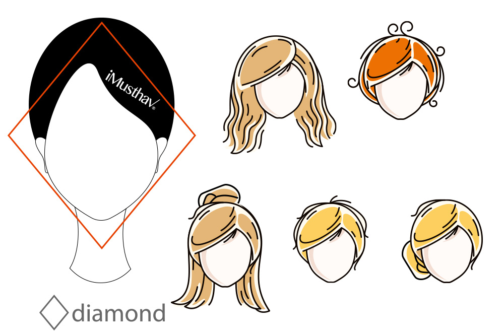 diamond face hair style